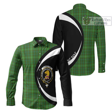 Forrester Hunting Tartan Long Sleeve Button Up with Family Crest Circle Style