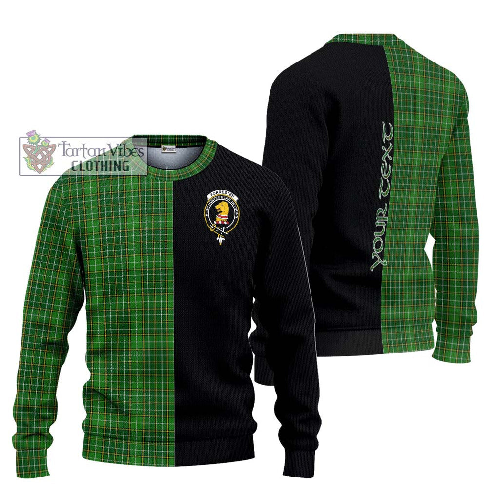 Forrester Hunting Tartan Knitted Sweater with Family Crest and Half Of Me Style Unisex - Tartanvibesclothing Shop