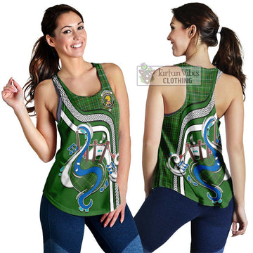 Forrester Hunting Tartan Women's Racerback Tanks with Epic Bagpipe Style