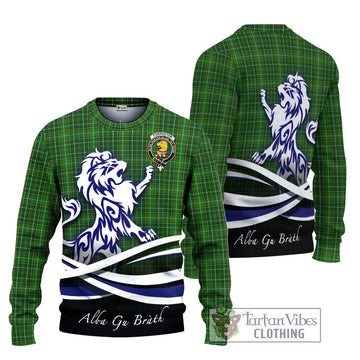 Forrester Hunting Tartan Ugly Sweater with Alba Gu Brath Regal Lion Emblem