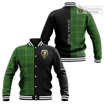 Forrester Hunting Tartan Baseball Jacket with Family Crest and Half Of Me Style