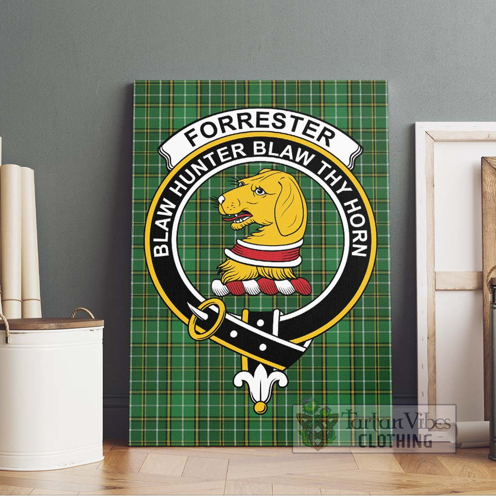 Forrester Hunting Tartan Canvas Print Wall Art with Family Crest Without Frame - Tartan Vibes Clothing