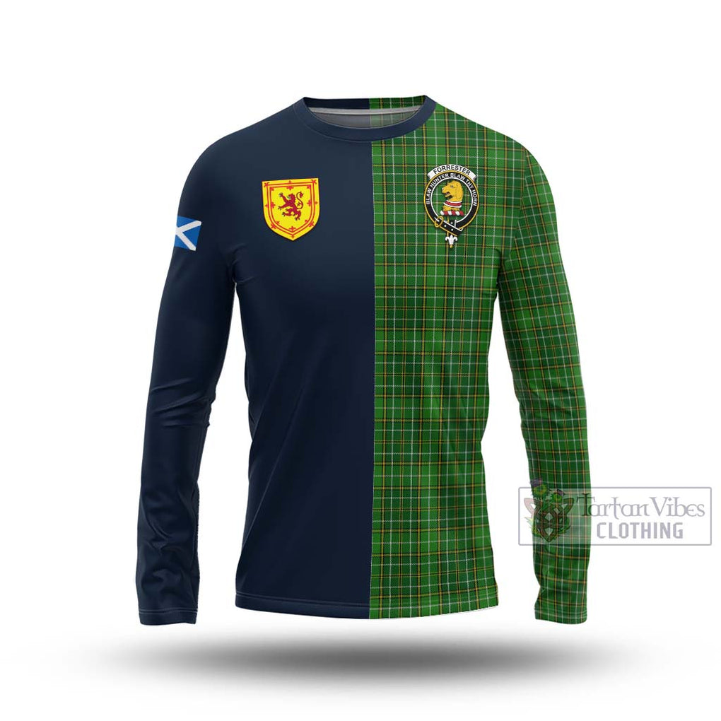 Tartan Vibes Clothing Forrester Hunting Tartan Long Sleeve T-Shirt with Scottish Lion Royal Arm Half Style