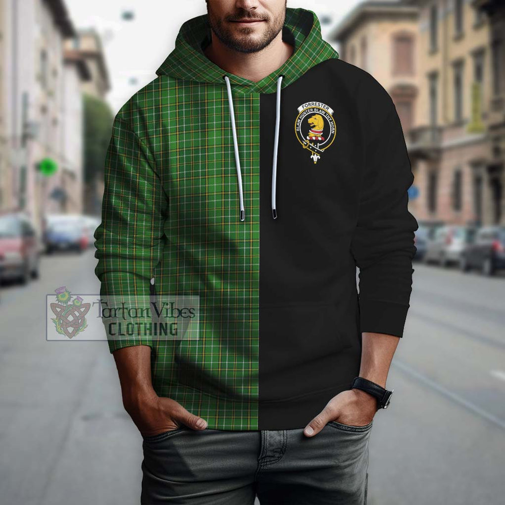 Forrester Hunting Tartan Hoodie with Family Crest and Half Of Me Style Zip Hoodie - Tartanvibesclothing Shop