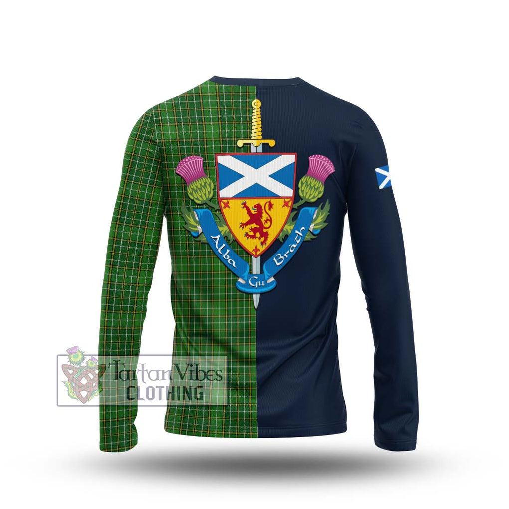 Tartan Vibes Clothing Forrester Hunting Tartan Long Sleeve T-Shirt with Scottish Lion Royal Arm Half Style