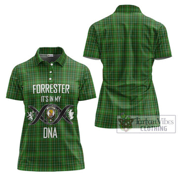 Forrester Hunting Tartan Women's Polo Shirt with Family Crest DNA In Me Style