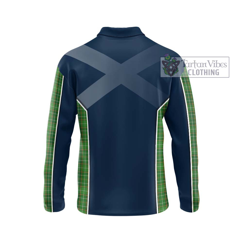 Forrester Hunting Tartan Long Sleeve Polo Shirt with Family Crest and Lion Rampant Vibes Sport Style - Tartan Vibes Clothing