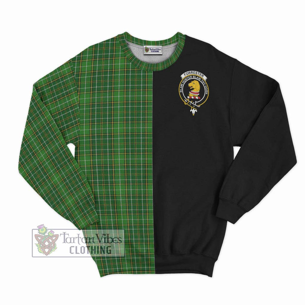 Forrester Hunting Tartan Sweatshirt with Family Crest and Half Of Me Style - Tartanvibesclothing Shop