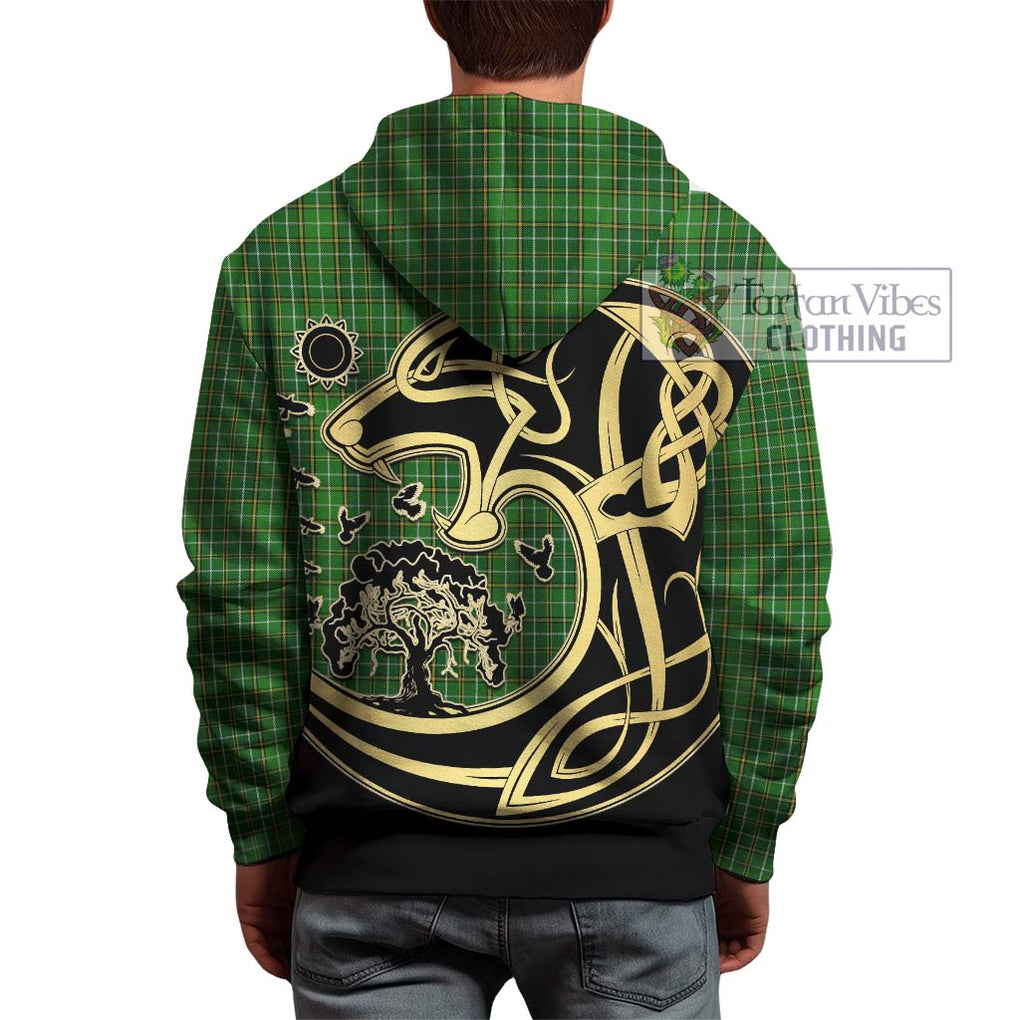 Forrester Hunting Tartan Hoodie with Family Crest Celtic Wolf Style - Tartan Vibes Clothing