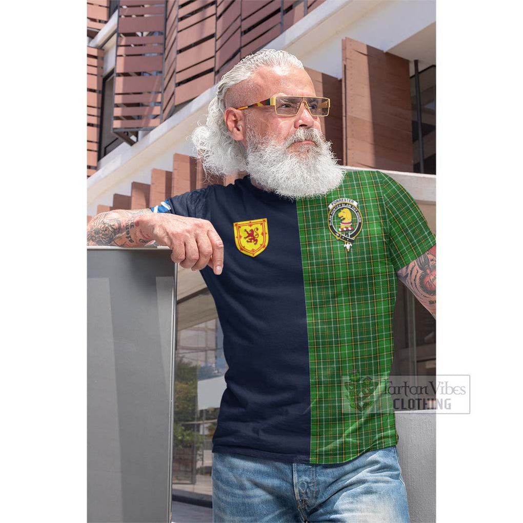 Tartan Vibes Clothing Forrester Hunting Tartan Cotton T-shirt with Scottish Lion Royal Arm Half Style