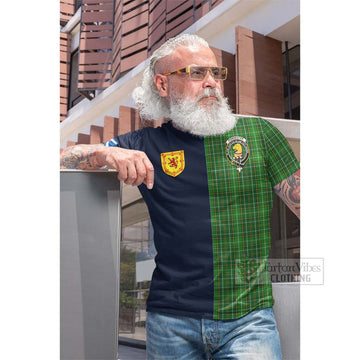 Forrester Hunting Tartan Cotton T-shirt Alba with Scottish Lion Royal Arm Half Style