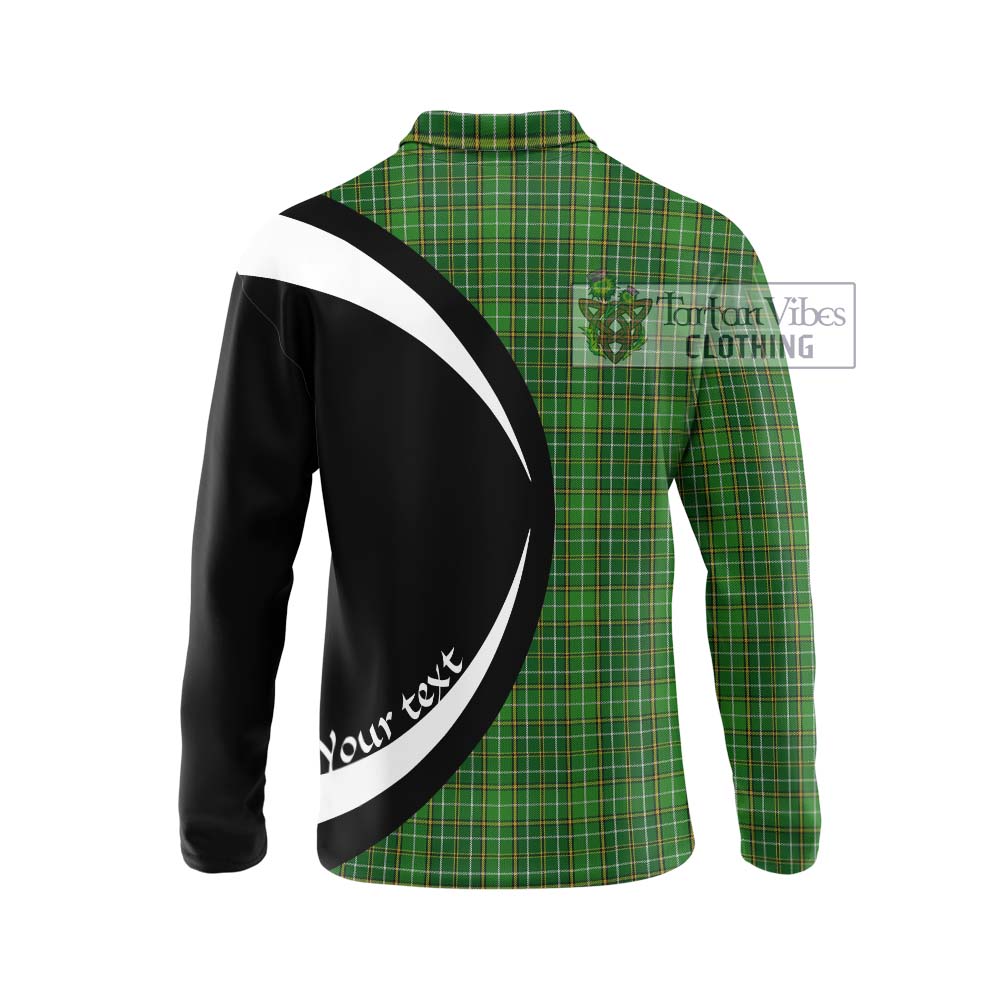 Forrester Hunting Tartan Long Sleeve Polo Shirt with Family Crest Circle Style - Tartan Vibes Clothing