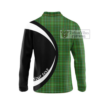 Forrester Hunting Tartan Long Sleeve Polo Shirt with Family Crest Circle Style