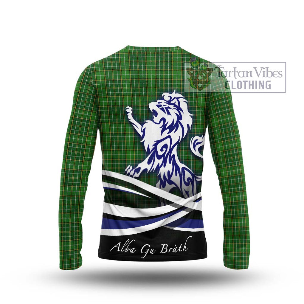 Forrester Hunting Tartan Long Sleeve T-Shirt with Alba Gu Brath Regal Lion Emblem - Tartanvibesclothing Shop