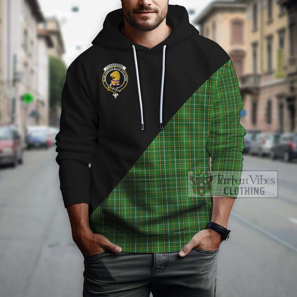 Forrester Hunting Tartan Hoodie with Family Crest and Military Logo Style - Tartanvibesclothing Shop