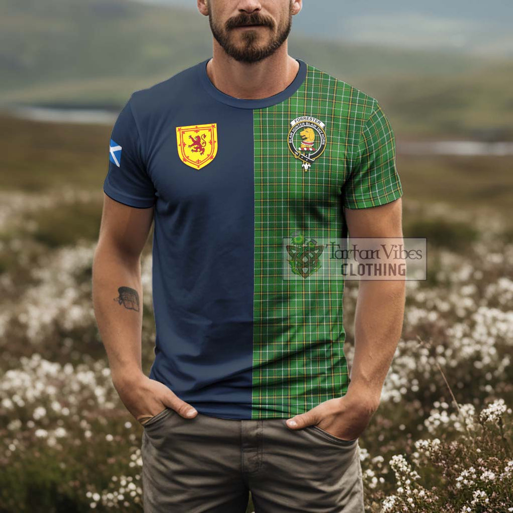 Tartan Vibes Clothing Forrester Hunting Tartan T-Shirt Alba with Scottish Lion Royal Arm Half Style