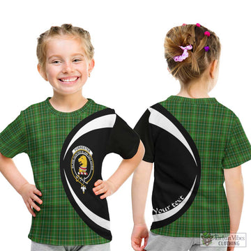 Forrester Hunting Tartan Kid T-Shirt with Family Crest Circle Style