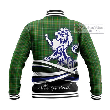 Forrester Hunting Tartan Baseball Jacket with Alba Gu Brath Regal Lion Emblem