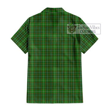 Forrester Hunting Tartan Short Sleeve Button Shirt with Family Crest DNA In Me Style