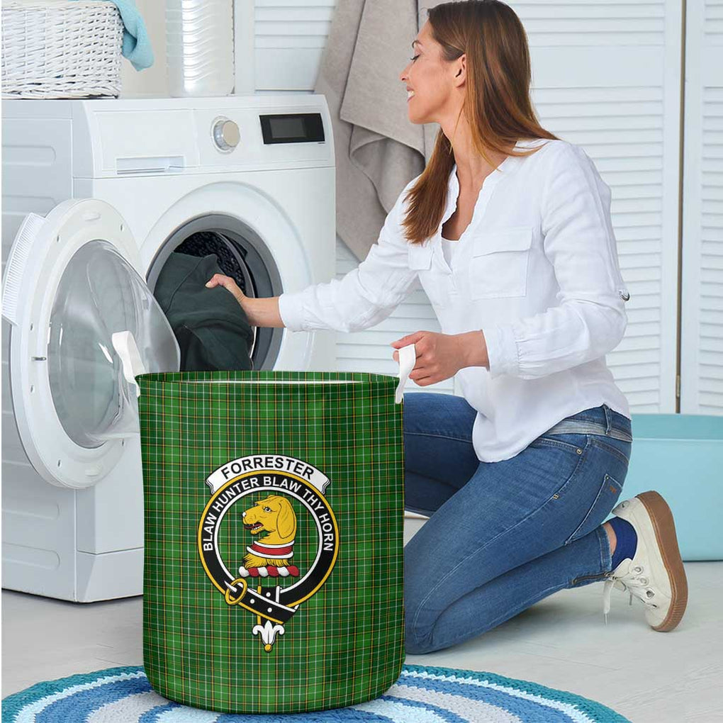 Forrester Hunting Tartan Laundry Basket with Family Crest - Tartanvibesclothing Shop