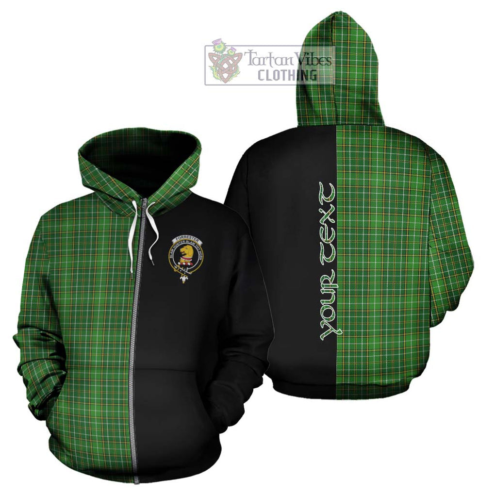 Forrester Hunting Tartan Hoodie with Family Crest and Half Of Me Style - Tartanvibesclothing Shop