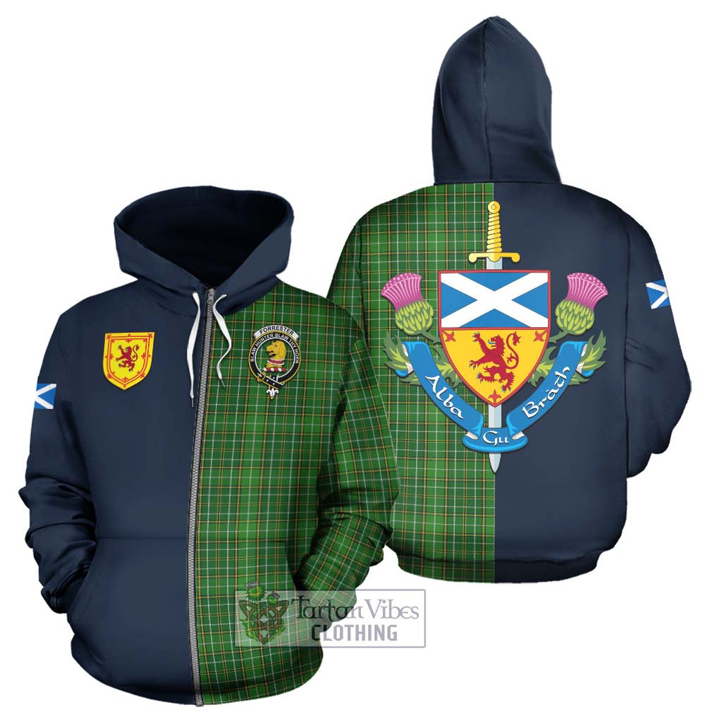 Tartan Vibes Clothing Forrester Hunting Tartan Hoodie with Scottish Lion Royal Arm Half Style