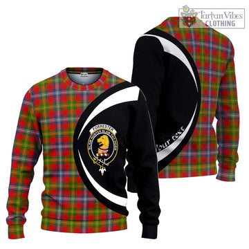 Forrester Modern Tartan Ugly Sweater with Family Crest Circle Style