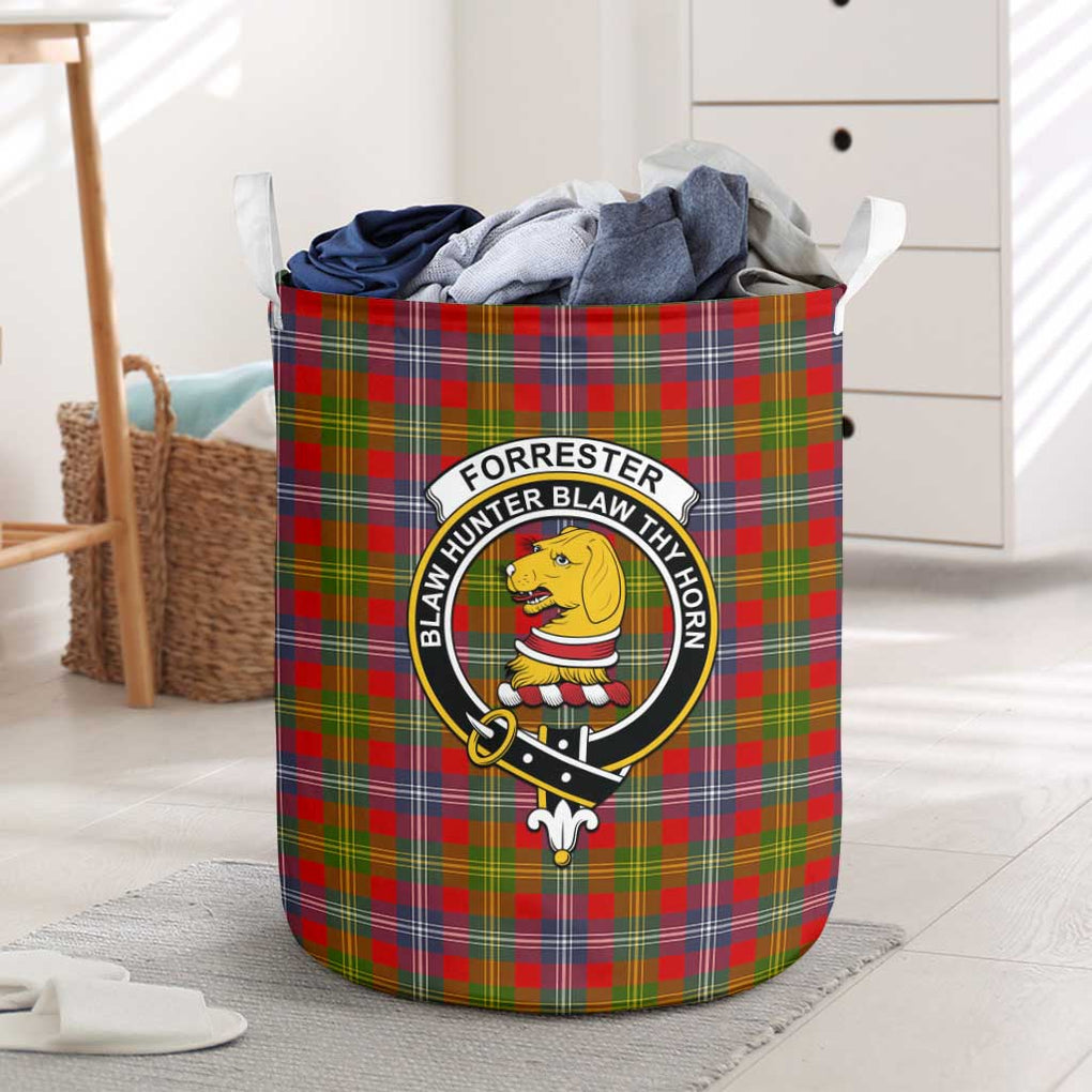 Forrester Modern Tartan Laundry Basket with Family Crest One Size - Tartanvibesclothing Shop