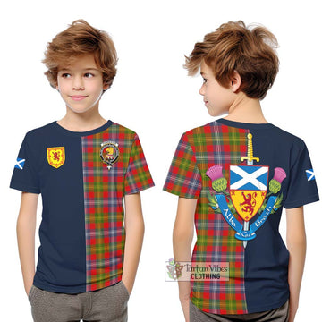 Forrester Modern Tartan Kid T-Shirt Alba with Scottish Lion Royal Arm Half Style