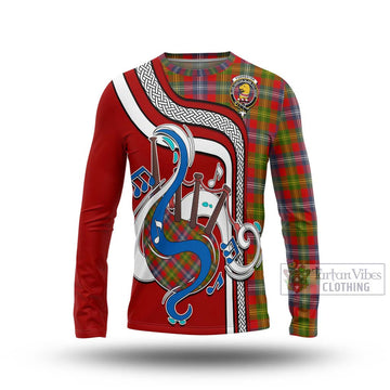 Forrester Modern Tartan Long Sleeve T-Shirt with Epic Bagpipe Style