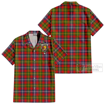 Forrester Modern Tartan Cotton Hawaiian Shirt with Family Crest