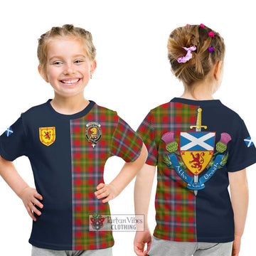 Forrester Modern Tartan Kid T-Shirt Alba with Scottish Lion Royal Arm Half Style