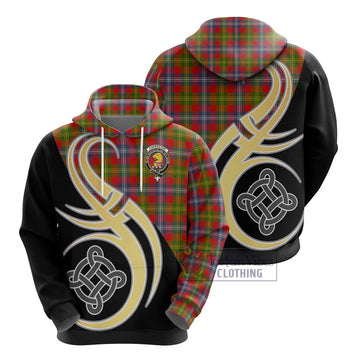 Forrester Modern Tartan Hoodie with Family Crest and Celtic Symbol Style