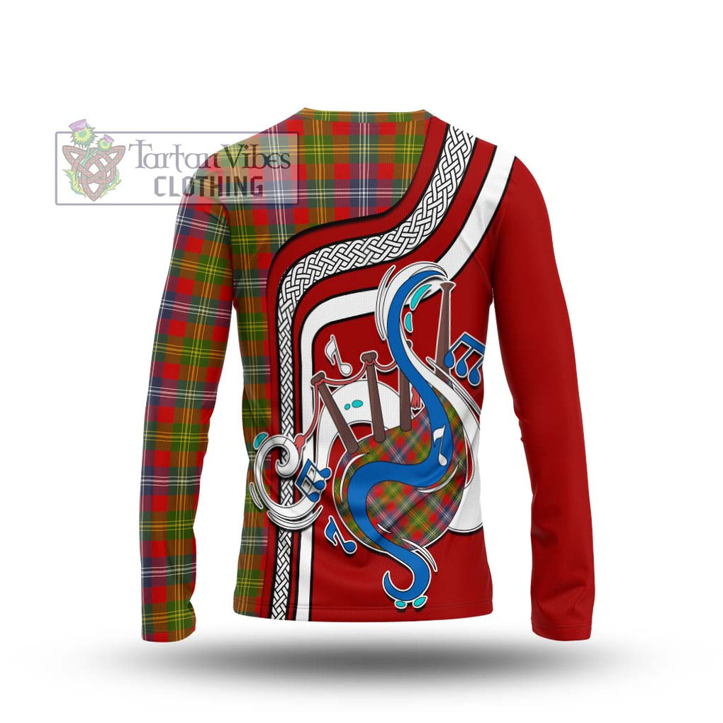 Tartan Vibes Clothing Forrester Modern Tartan Long Sleeve T-Shirt with Epic Bagpipe Style