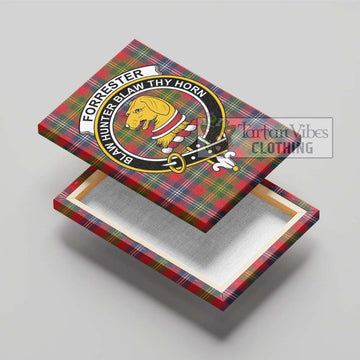 Forrester Modern Tartan Canvas Print Wall Art with Family Crest