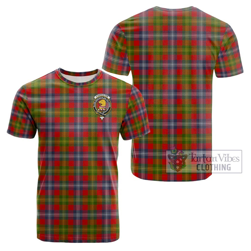 Forrester Modern Tartan Cotton T-Shirt with Family Crest Kid's Shirt - Tartanvibesclothing Shop