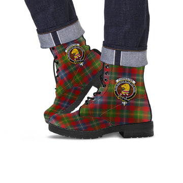 Forrester (Foster) Tartan Leather Boots with Family Crest