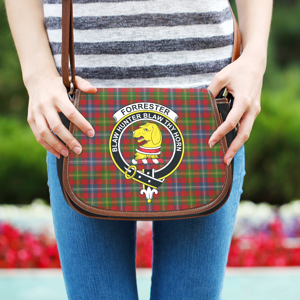 Forrester (Foster) Tartan Saddle Bag with Family Crest One Size - Tartan Vibes Clothing