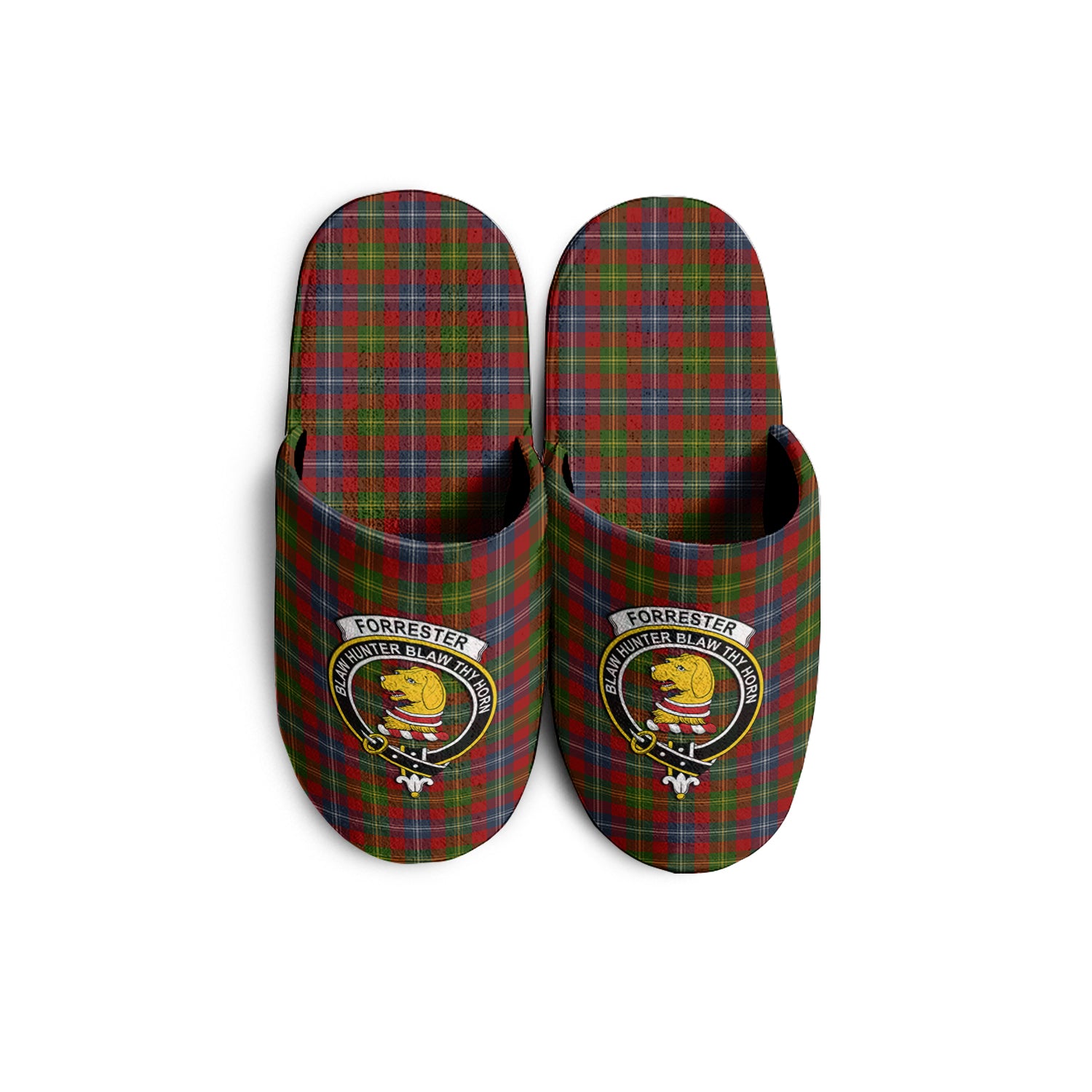 Forrester or Foster Tartan Home Slippers with Family Crest - Tartanvibesclothing