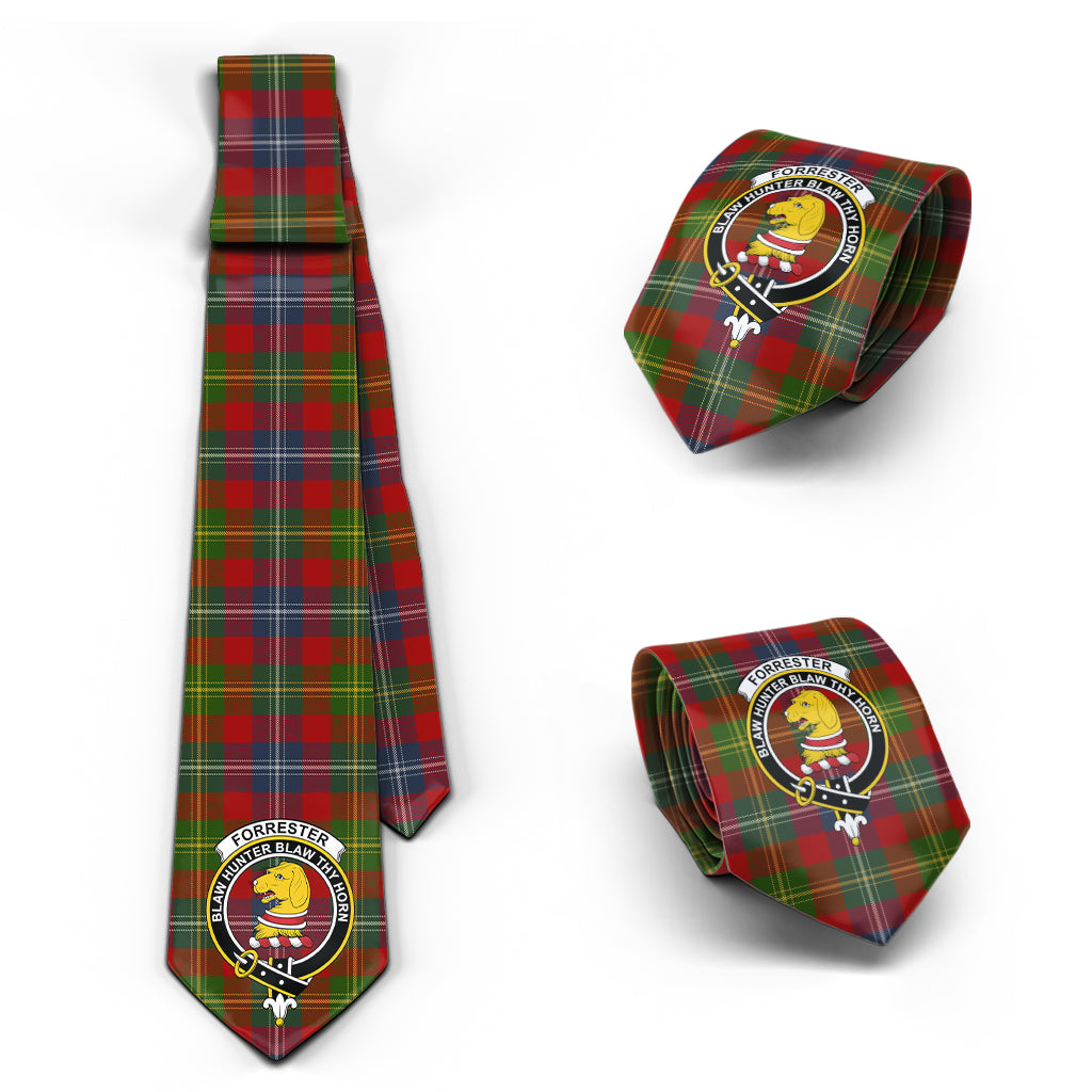 Forrester (Foster) Tartan Classic Necktie with Family Crest Necktie One Size - Tartan Vibes Clothing