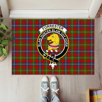 Forrester (Foster) Tartan Door Mat with Family Crest