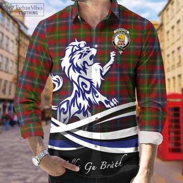 Forrester (Foster) Tartan Long Sleeve Button Up Shirt with Alba Gu Brath Regal Lion Emblem