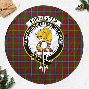 Forrester (Foster) Tartan Christmas Tree Skirt with Family Crest