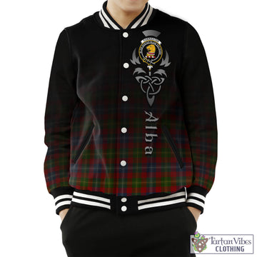 Forrester (Foster) Tartan Baseball Jacket Featuring Alba Gu Brath Family Crest Celtic Inspired