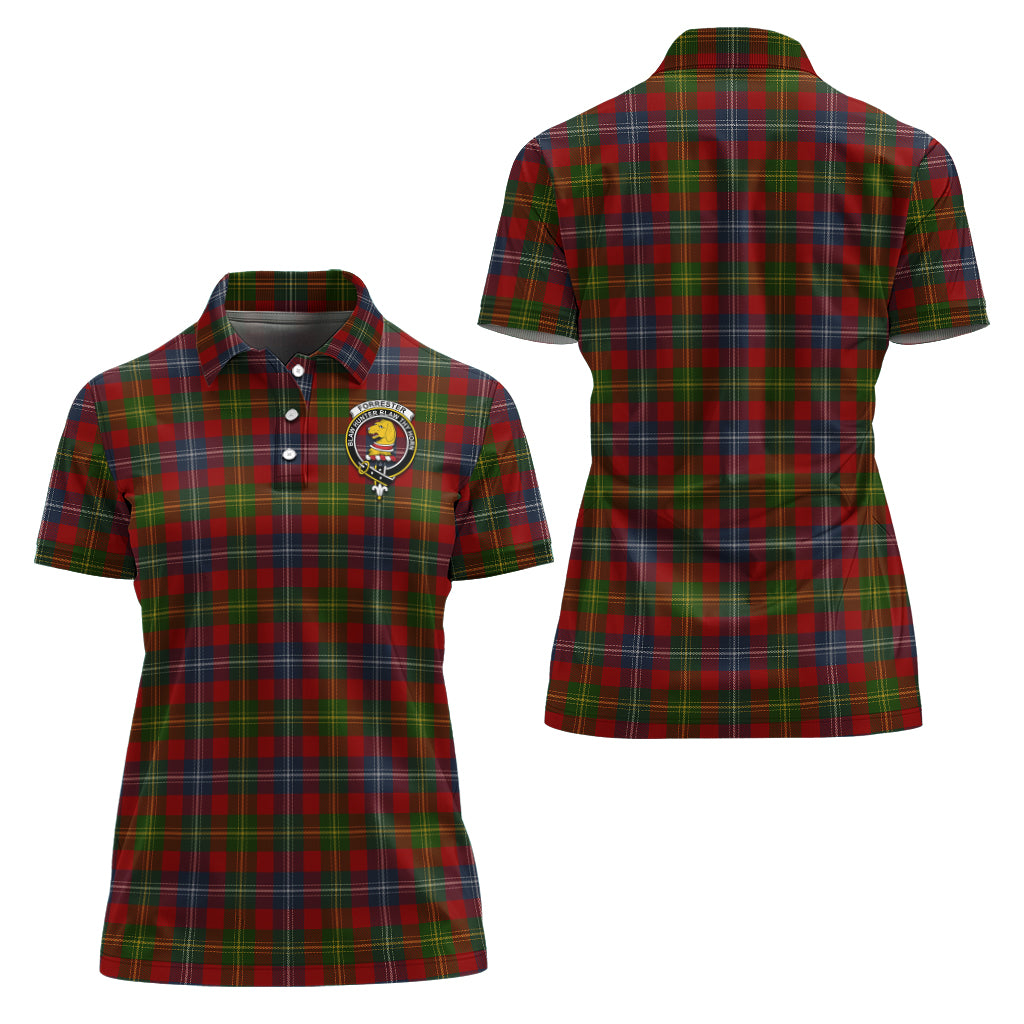 Forrester (Foster) Tartan Polo Shirt with Family Crest For Women Women - Tartan Vibes Clothing