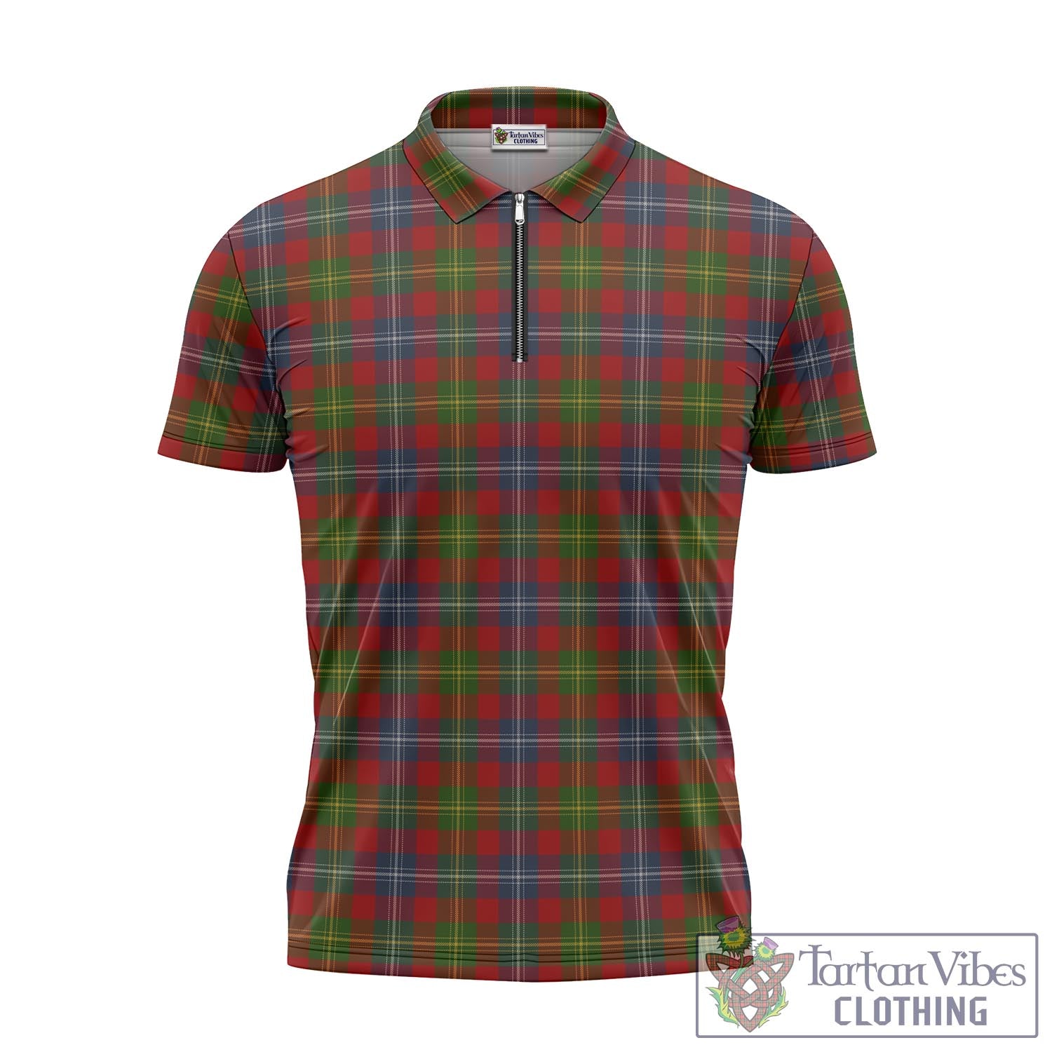 Tartan Vibes Clothing Forrester or Foster Tartan Zipper Polo Shirt