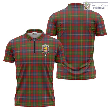 Forrester (Foster) Tartan Zipper Polo Shirt with Family Crest