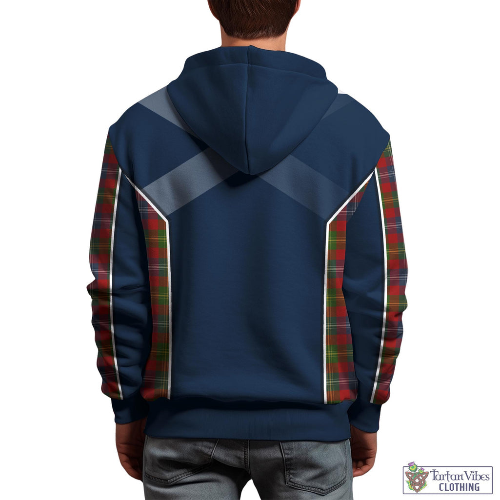 Tartan Vibes Clothing Forrester or Foster Tartan Hoodie with Family Crest and Scottish Thistle Vibes Sport Style