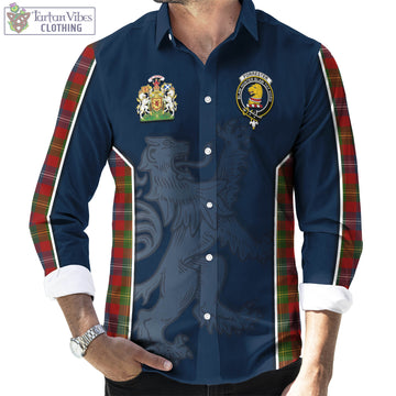 Forrester (Foster) Tartan Long Sleeve Button Up Shirt with Family Crest and Lion Rampant Vibes Sport Style