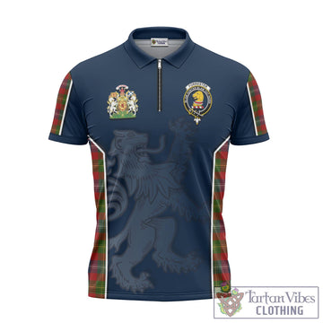 Forrester (Foster) Tartan Zipper Polo Shirt with Family Crest and Lion Rampant Vibes Sport Style